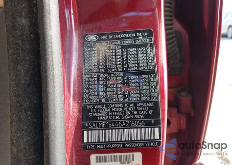 2006 Land Rover Range Rover Hse z USA, uszkodzony, nr VIN SALME15446A215056